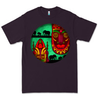 Plum african masks round earrings 3 Premium Tee - BundleAndBundleShop