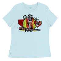 Baby Blue softball vibes Ladies Tee - SublimationCraftShop
