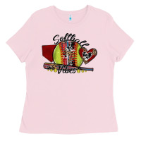Bubblegum Pink softball vibes Ladies Tee - SublimationCraftShop
