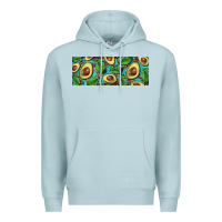 Blue Mist avacado with turquoise and leopard background 11 oz mug Premium Hoodie - BarkalooDesign