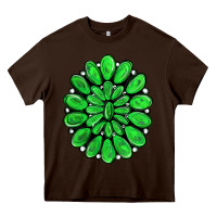 Chocolate Brown green gemstone Heavy Core Tee - RanaPortraitStore
