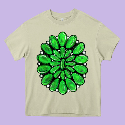 Green Gemstone Heavy Core Tee Designed By Ranaportraitstore