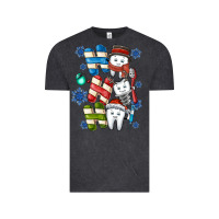 Vintage Black ho ho ho teeth Vintage Tee - CowhideDigitalArt