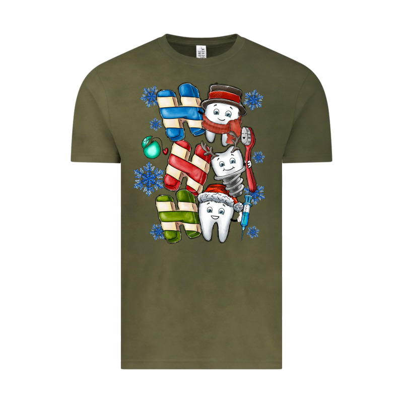 Ho Ho Ho Teeth Vintage Tee by CowhideDigitalArt | Teevron