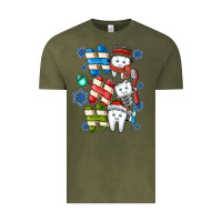 Vintage Olive ho ho ho teeth Vintage Tee - CowhideDigitalArt