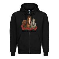 Black just a girl who loves horses no background Zipper Hoodie - RanaPortraitStore