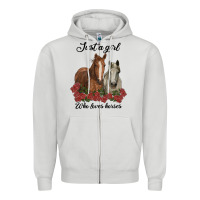 Dove Grey just a girl who loves horses no background Zipper Hoodie - RanaPortraitStore