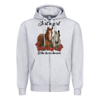 Just A Girl Who Loves Horses No Background Zipper Hoodie | Teevron