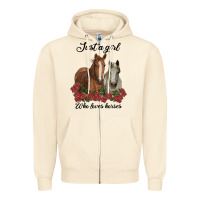 Sandshell just a girl who loves horses no background Zipper Hoodie - RanaPortraitStore