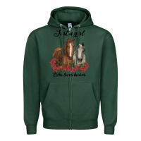 Sports Green just a girl who loves horses no background Zipper Hoodie - RanaPortraitStore