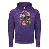 Cloud Purple Christmas flamingo Vintage Hoodie - BarkalooDesign