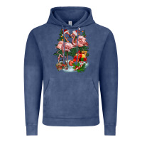 Vintage Denim Christmas flamingo Vintage Hoodie - BarkalooDesign