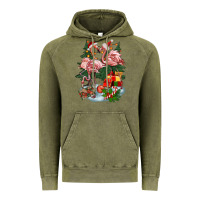 Vintage Olive Christmas flamingo Vintage Hoodie - BarkalooDesign