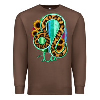 Chestnut Leo Zodiac Sign Sunflower Leopard Serape Premium Sweatshirt - RanaPortraitStore