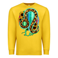 Lemon Leo Zodiac Sign Sunflower Leopard Serape Premium Sweatshirt - RanaPortraitStore