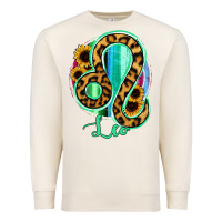 Sandshell Leo Zodiac Sign Sunflower Leopard Serape Premium Sweatshirt - RanaPortraitStore