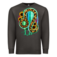 Leo Zodiac Sign Sunflower Leopard Serape Premium Sweatshirt | Teevron