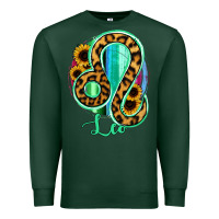 Sports Green Leo Zodiac Sign Sunflower Leopard Serape Premium Sweatshirt - RanaPortraitStore
