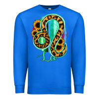 True Royal Leo Zodiac Sign Sunflower Leopard Serape Premium Sweatshirt - RanaPortraitStore