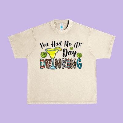 You Had Me At Day Drinkg Urban Heavy Tee Designed By Cowhidedigitalart