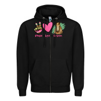 Black peace love horses Zipper Hoodie - RanaPortraitStore