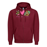 Burgundy peace love horses Zipper Hoodie - RanaPortraitStore