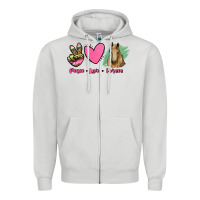Dove Grey peace love horses Zipper Hoodie - RanaPortraitStore