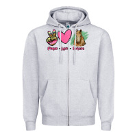 Heather Grey peace love horses Zipper Hoodie - RanaPortraitStore