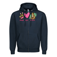 Navy peace love horses Zipper Hoodie - RanaPortraitStore
