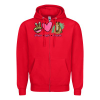 Red peace love horses Zipper Hoodie - RanaPortraitStore