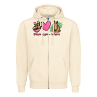 Sandshell peace love horses Zipper Hoodie - RanaPortraitStore