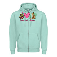 Seafoam peace love horses Zipper Hoodie - RanaPortraitStore