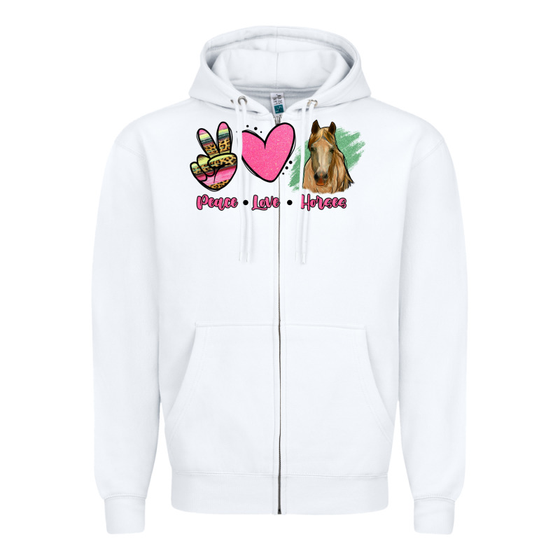 Peace Love Horses Zipper Hoodie by RanaPortraitStore | Teevron