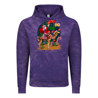 Cloud Purple Christmas  camel with Santa Vintage Hoodie - BarkalooDesign