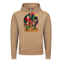Vintage Coffee Christmas  camel with Santa Vintage Hoodie - BarkalooDesign