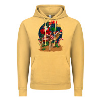Vintage Mustard Christmas  camel with Santa Vintage Hoodie - BarkalooDesign