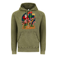 Vintage Olive Christmas  camel with Santa Vintage Hoodie - BarkalooDesign