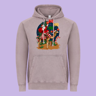 Christmas  Camel With Santa Vintage Hoodie Designed By Barkaloodesign