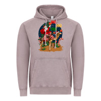 Vintage Zinc Christmas  camel with Santa Vintage Hoodie - BarkalooDesign