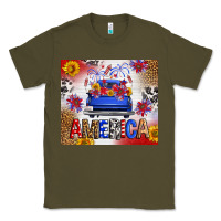 Army Green Fourth Of July America Truck Classic Tee - FaDigitalArtStudio
