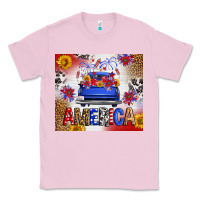 Bubblegum Pink Fourth Of July America Truck Classic Tee - FaDigitalArtStudio