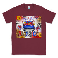 Burgundy Fourth Of July America Truck Classic Tee - FaDigitalArtStudio