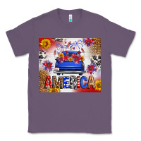 Lavender Fourth Of July America Truck Classic Tee - FaDigitalArtStudio