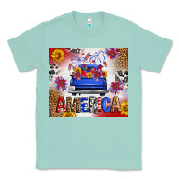 Seafoam Fourth Of July America Truck Classic Tee - FaDigitalArtStudio