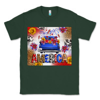 Sports Green Fourth Of July America Truck Classic Tee - FaDigitalArtStudio