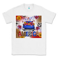 White Fourth Of July America Truck Classic Tee - FaDigitalArtStudio