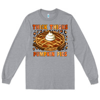 Heather Grey Thick Thighs Pumpkin Pies Long Sleeve Tee - Artiststas