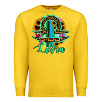 Lemon Libra Zodiac Sign Sunflower Leopard Serape Premium Sweatshirt - RanaPortraitStore