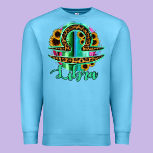 Libra Zodiac Sign Sunflower Leopard Serape Premium Sweatshirt Designed By Ranaportraitstore