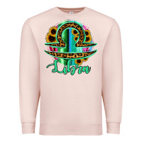 Pale Pink Libra Zodiac Sign Sunflower Leopard Serape Premium Sweatshirt - RanaPortraitStore